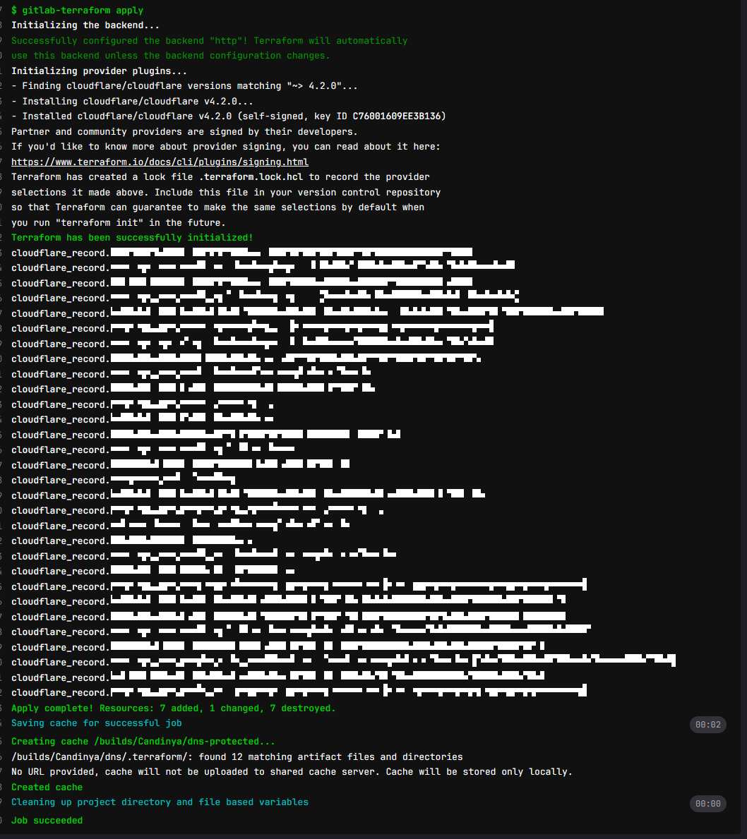 Terraform 记录更新成功